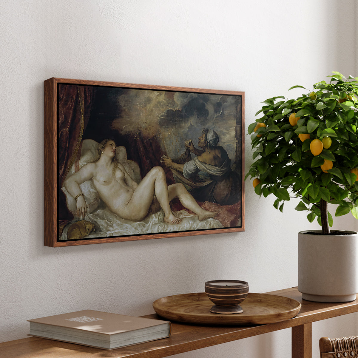 Danaë, c. 1560-1565 - Floater Framed Canvas Print