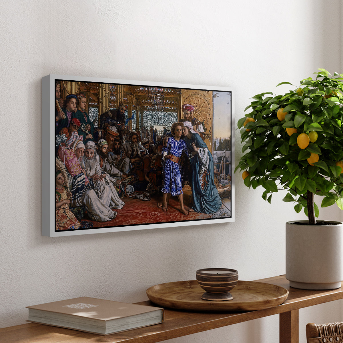 The Finding of the Saviour in the Temple, 1854-1860 - Floater Framed Canvas Print