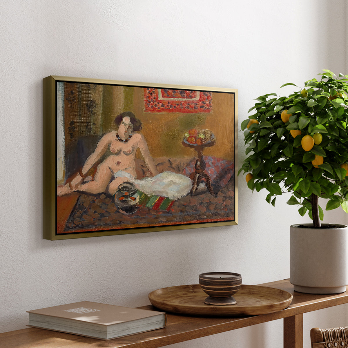 Nude with Goldfish (Nu aux poissons rouges), c. 1922 - Floater Framed Canvas Print