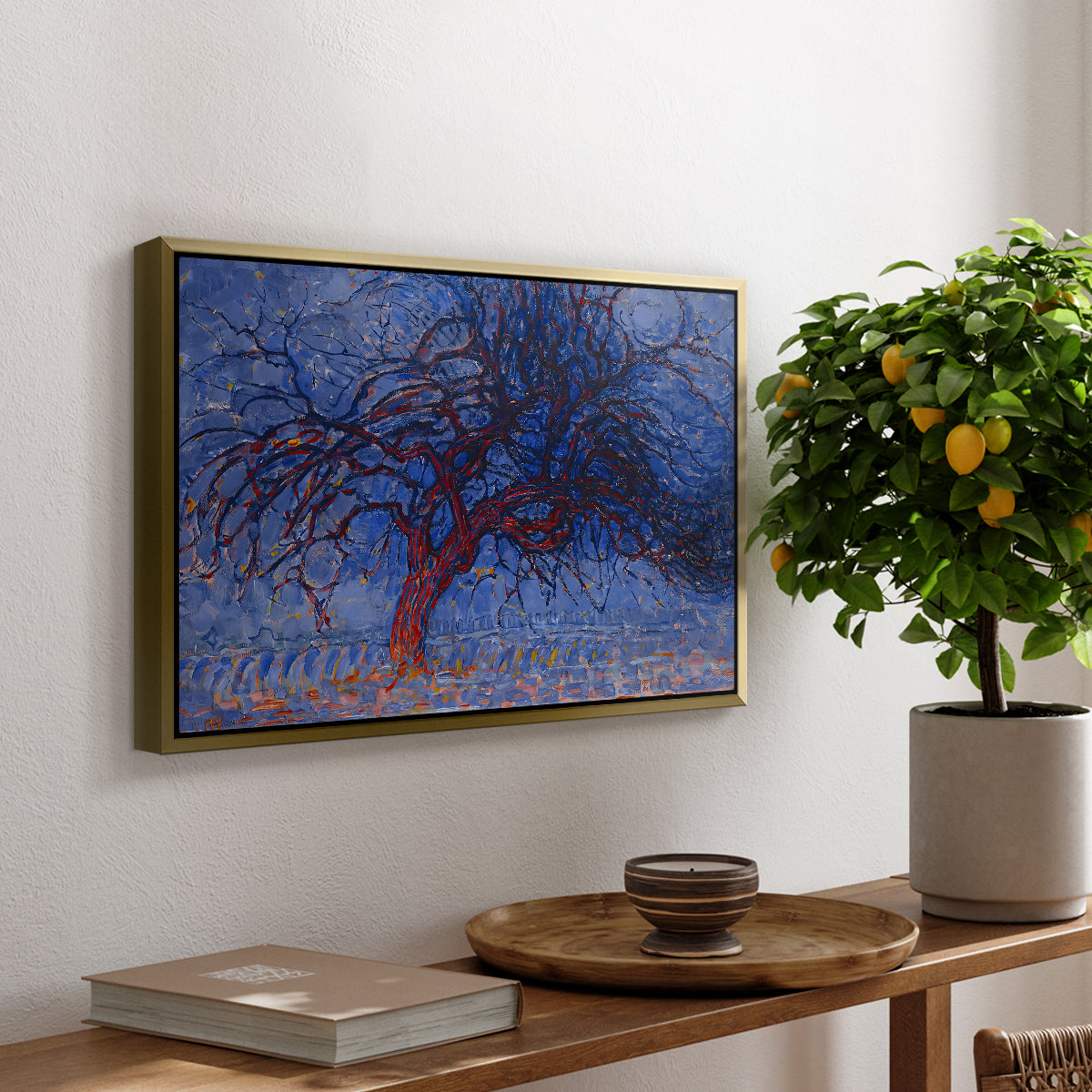 The Red Tree, 1909 - Floater Framed Canvas Print