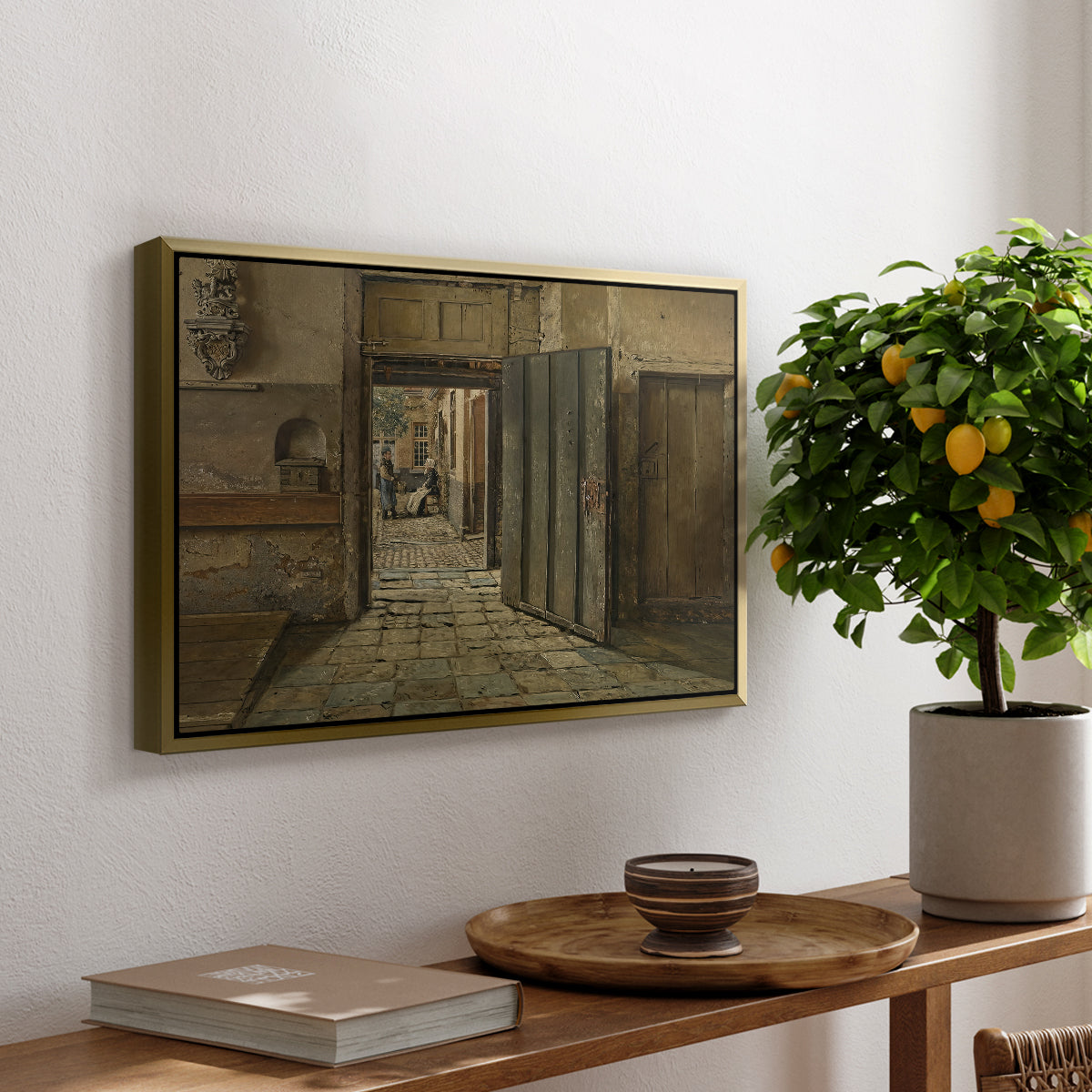 The Conversation, 1884 - Floater Framed Canvas Print