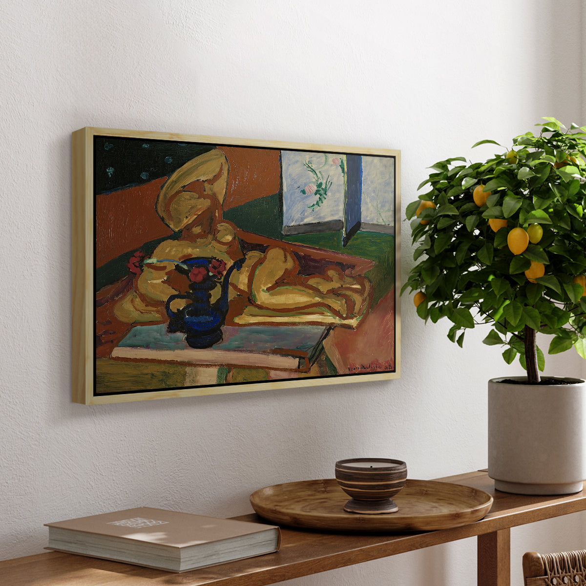 Sculpture and Persian Vase (The Bronze Figure), 1908 - Floater Framed Canvas Print