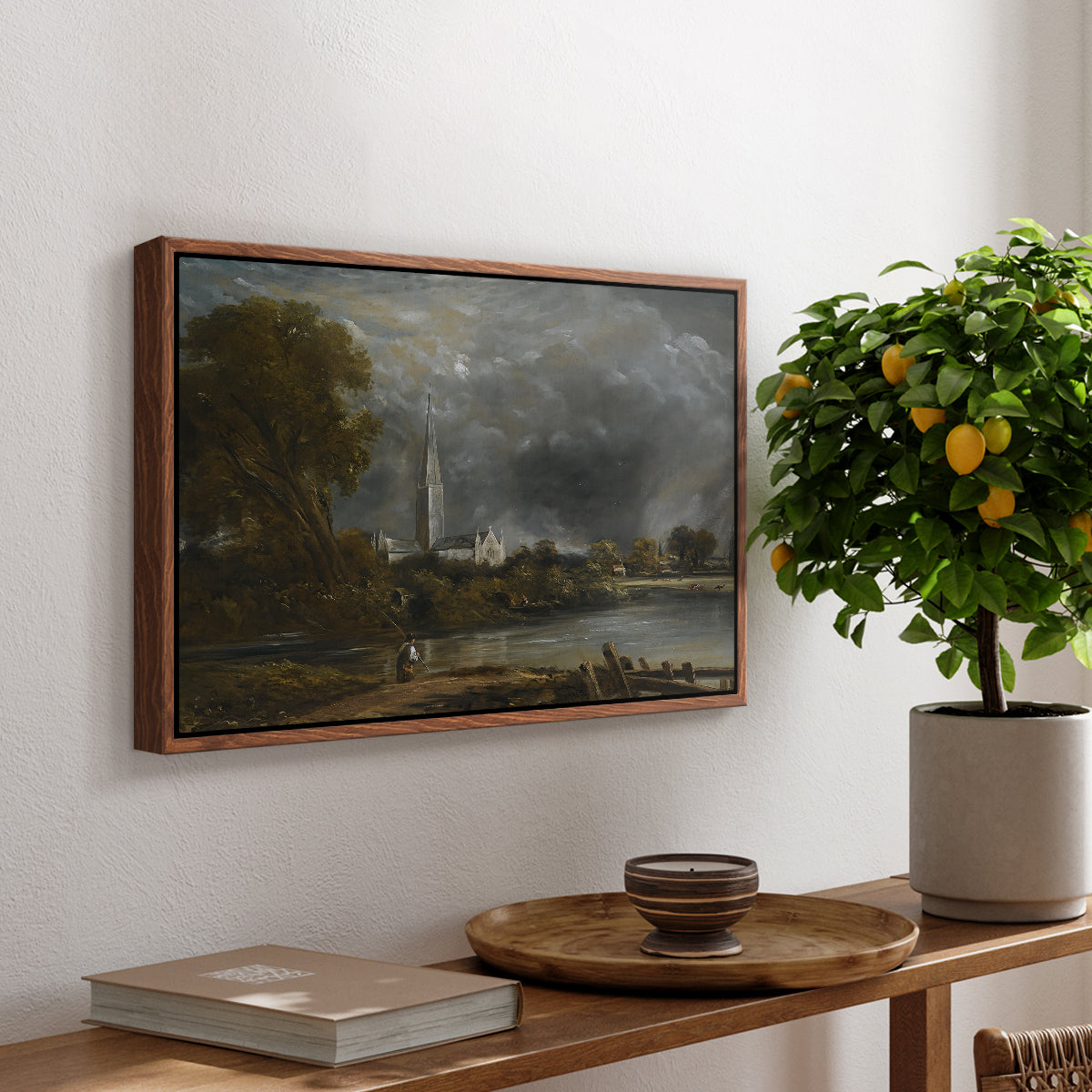 Salisbury Cathedral from the Meadows, c. 1831 - Floater Framed Canvas Print