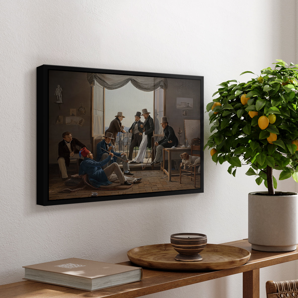A Group of Danish Artists in Rome, 1837 - Floater Framed Canvas Print
