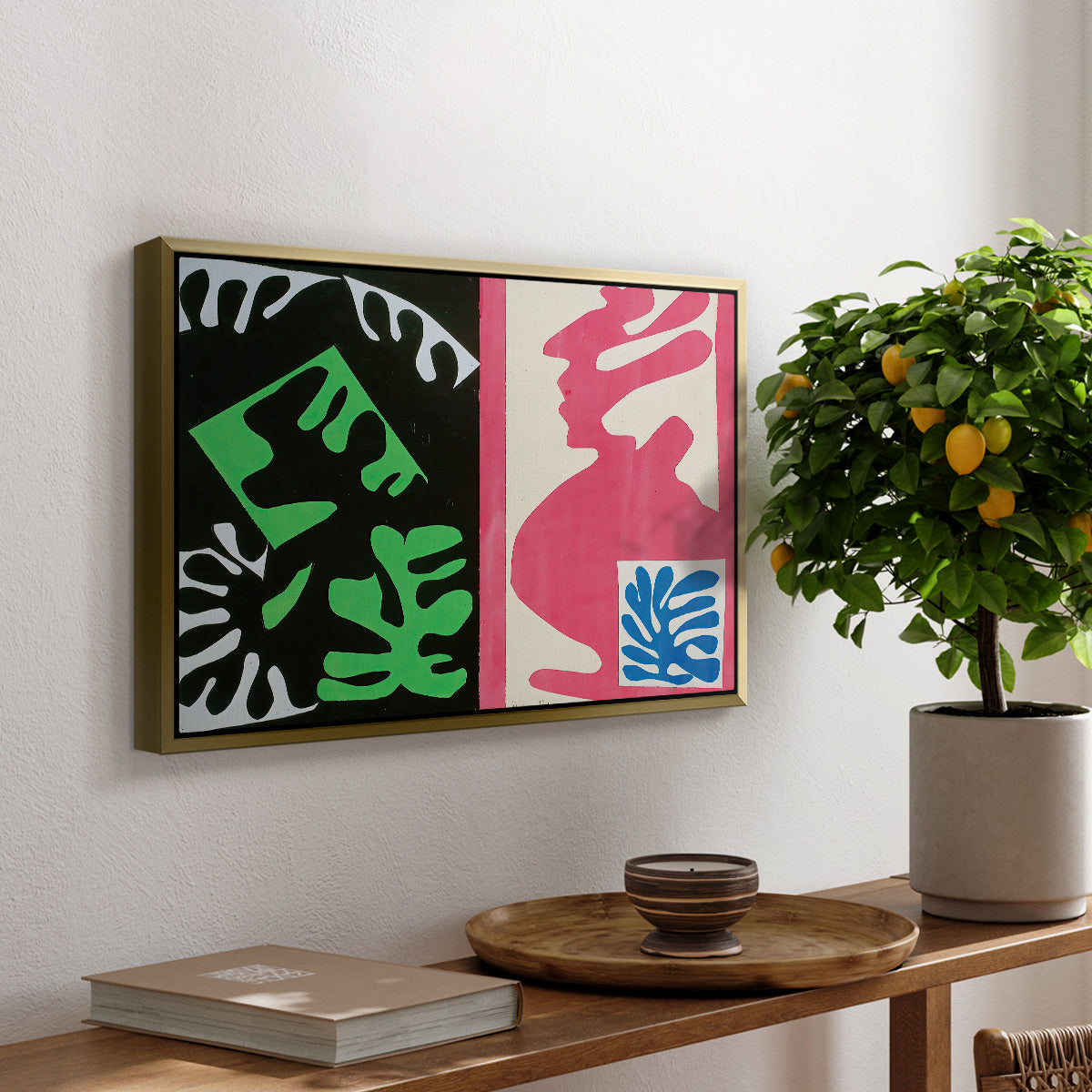 Composition, Black and Red, from Jazz, 1947 - Floater Framed Canvas Print