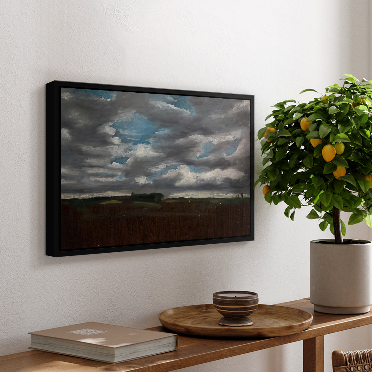 Extensive Landscape with Grey Clouds, c. 1821-1822 - Floater Framed Canvas Print