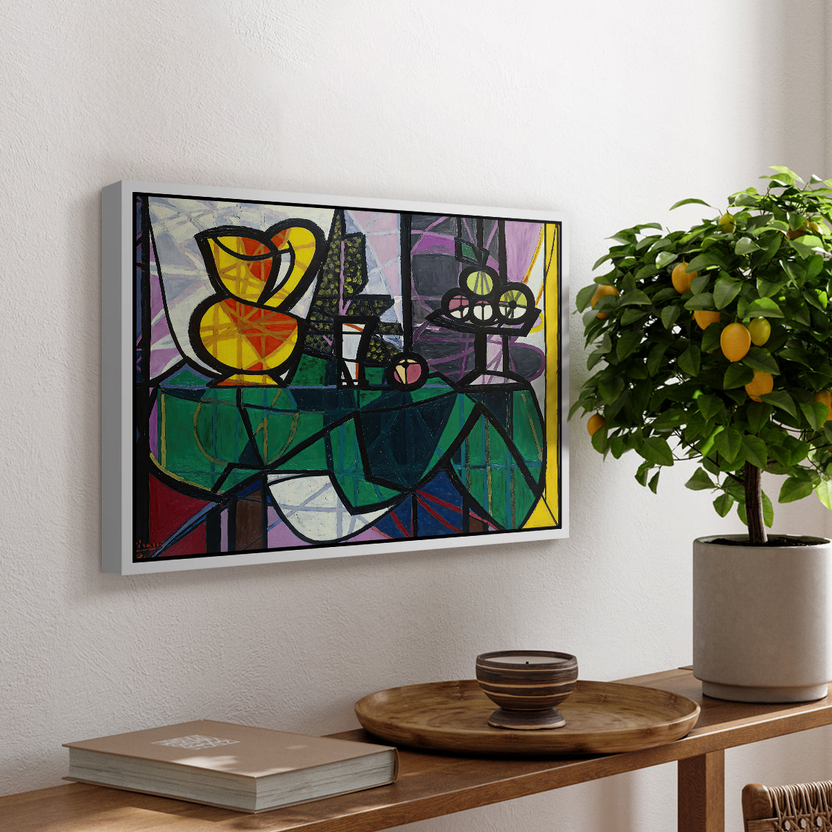 Pitcher and Bowl of Fruit, 1931 - Floater Framed Canvas Print
