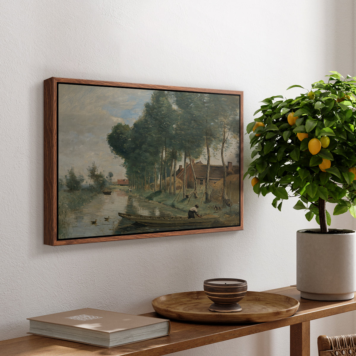 Landscape at Arleux-du-Nord, c. 1871-1874 - Floater Framed Canvas Print