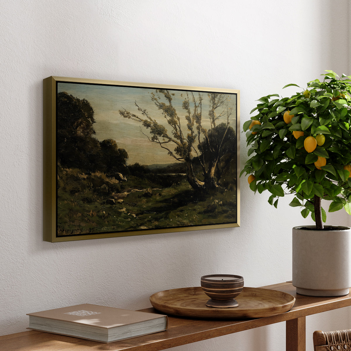 Morning in the Nievre, 1877 - Floater Framed Canvas Print