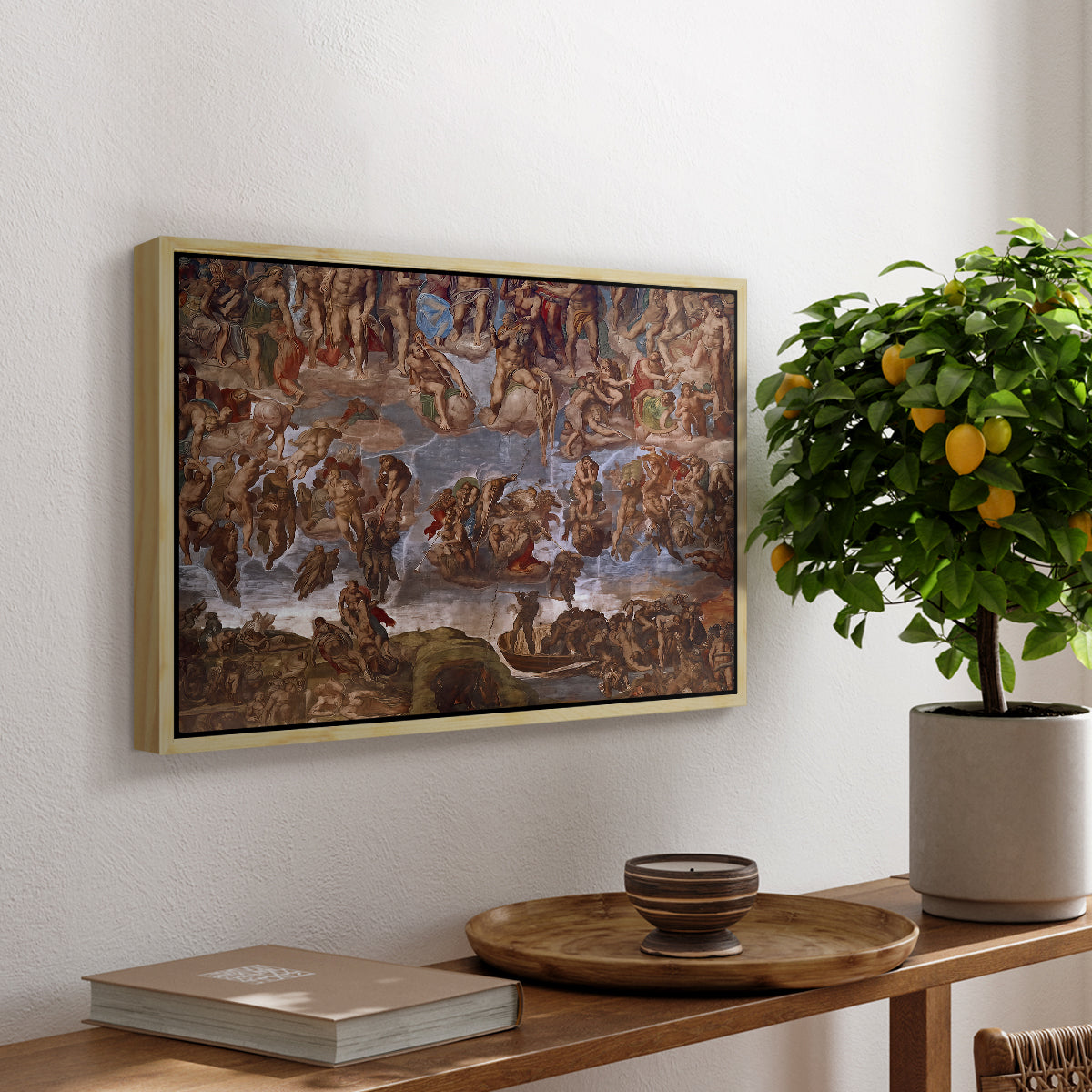 The Last Judgment (Charon's Boat and the Damned), 1536-1541 - Floater Framed Canvas Print