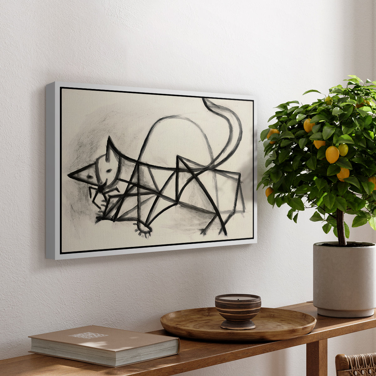 Study of a Cat (Étude de chat), 1946 - Floater Framed Canvas Print