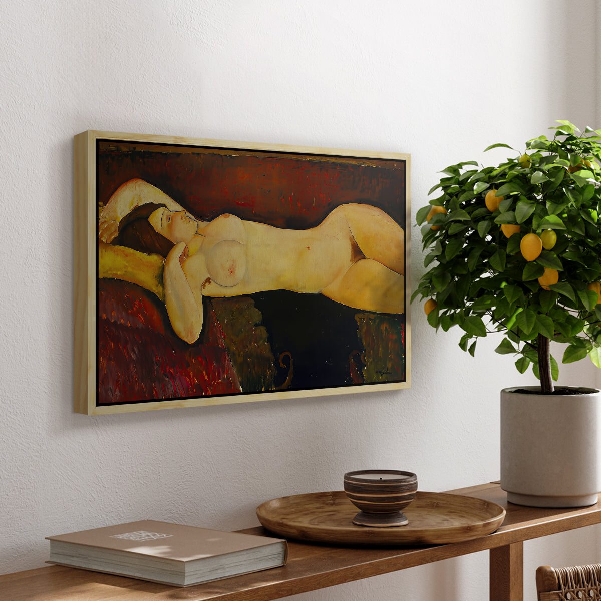 Reclining Nude (Nu couché), 1919 - Floater Framed Canvas Print