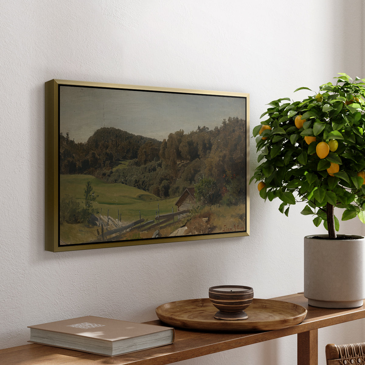 Landscape at Ljan, 1858 - Floater Framed Canvas Print
