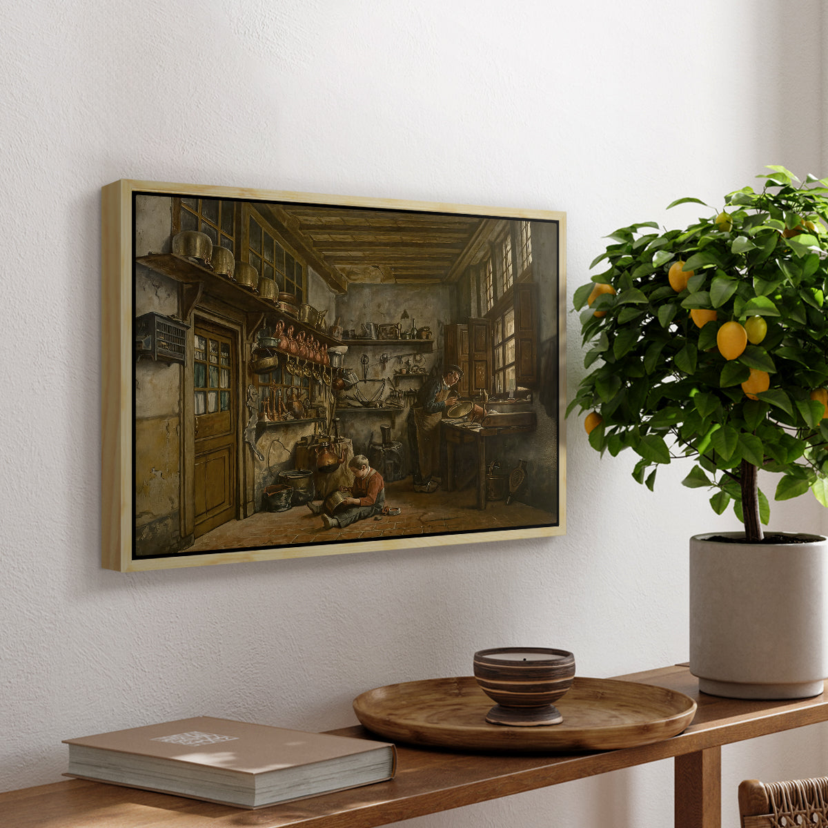 The Tinker, 1861 - Floater Framed Canvas Print