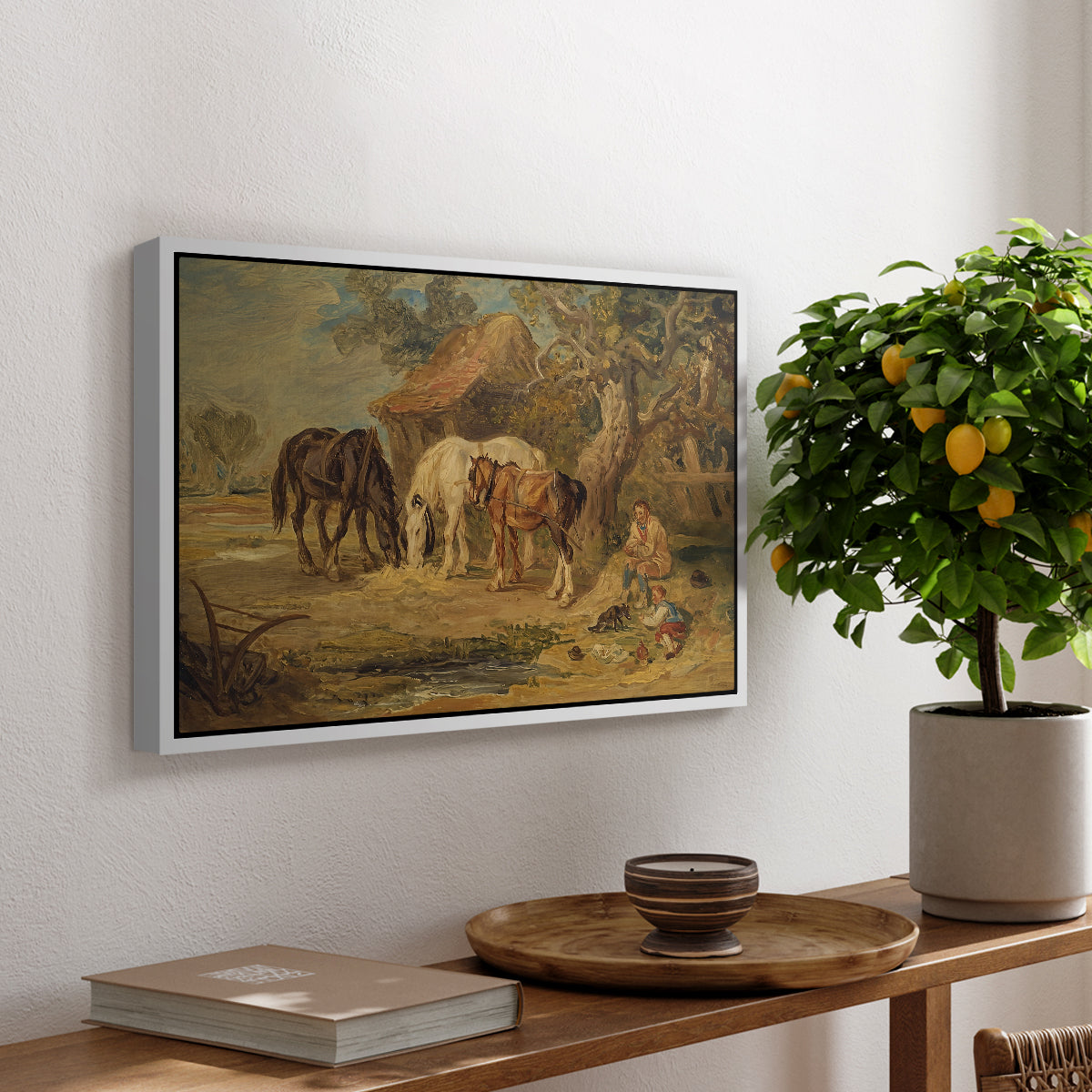 The Midday Meal, 1835 - Floater Framed Canvas Print