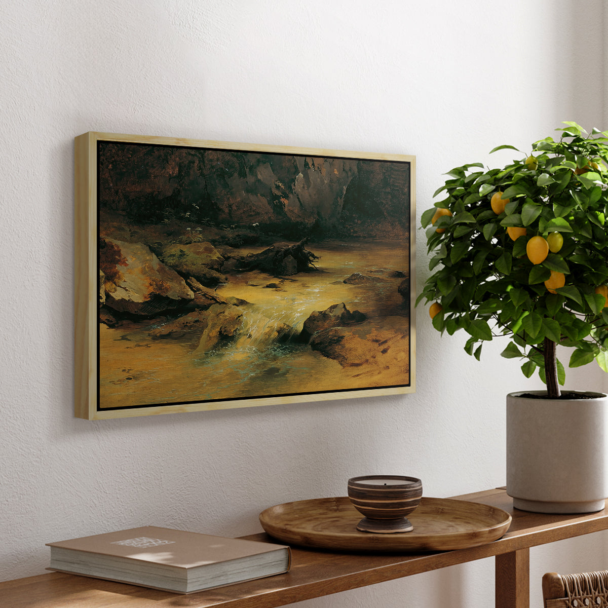 Wildbach (Wild Stream) - Floater Framed Canvas Print