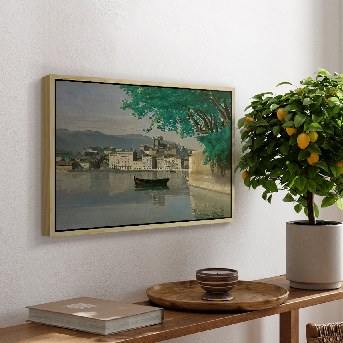 Geneva View of Part of the City, c. 1834-1835 - Floater Framed Canvas Print