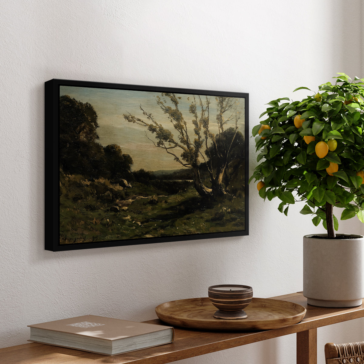 Morning in the Nievre, 1877 - Floater Framed Canvas Print
