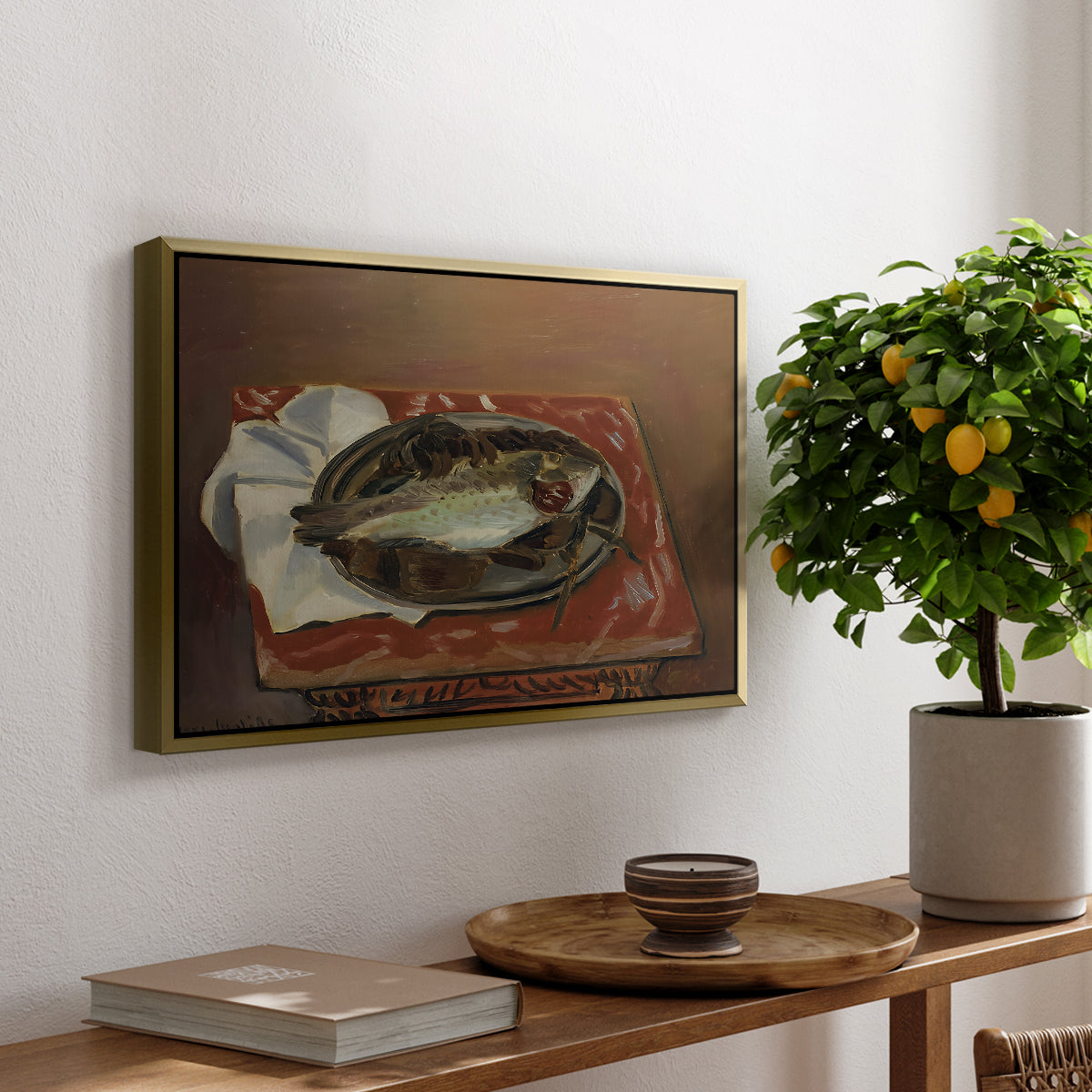 Still Life with Bream (Nature morte à la daurade), 1920 - Floater Framed Canvas Print