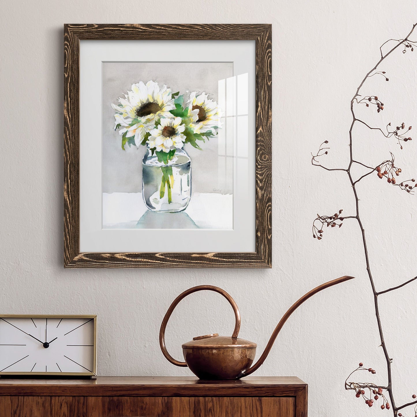 Sunflower II - Premium Framed Print - Distressed Barnwood Frame - Ready to Hang