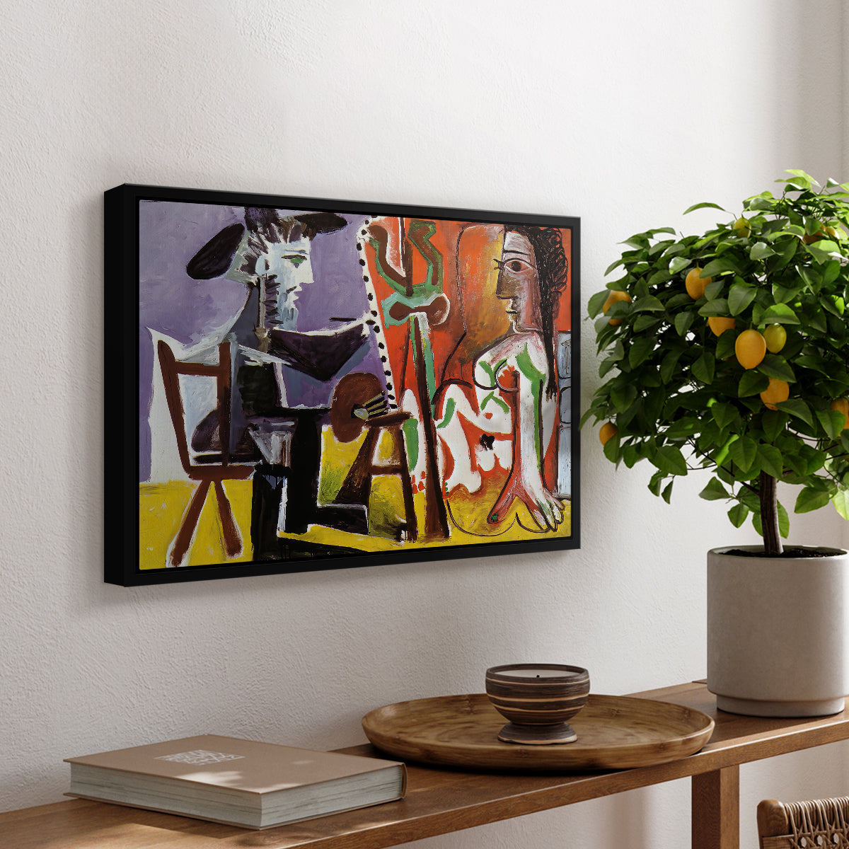 The Painter and His Model, 1963 - Floater Framed Canvas Print
