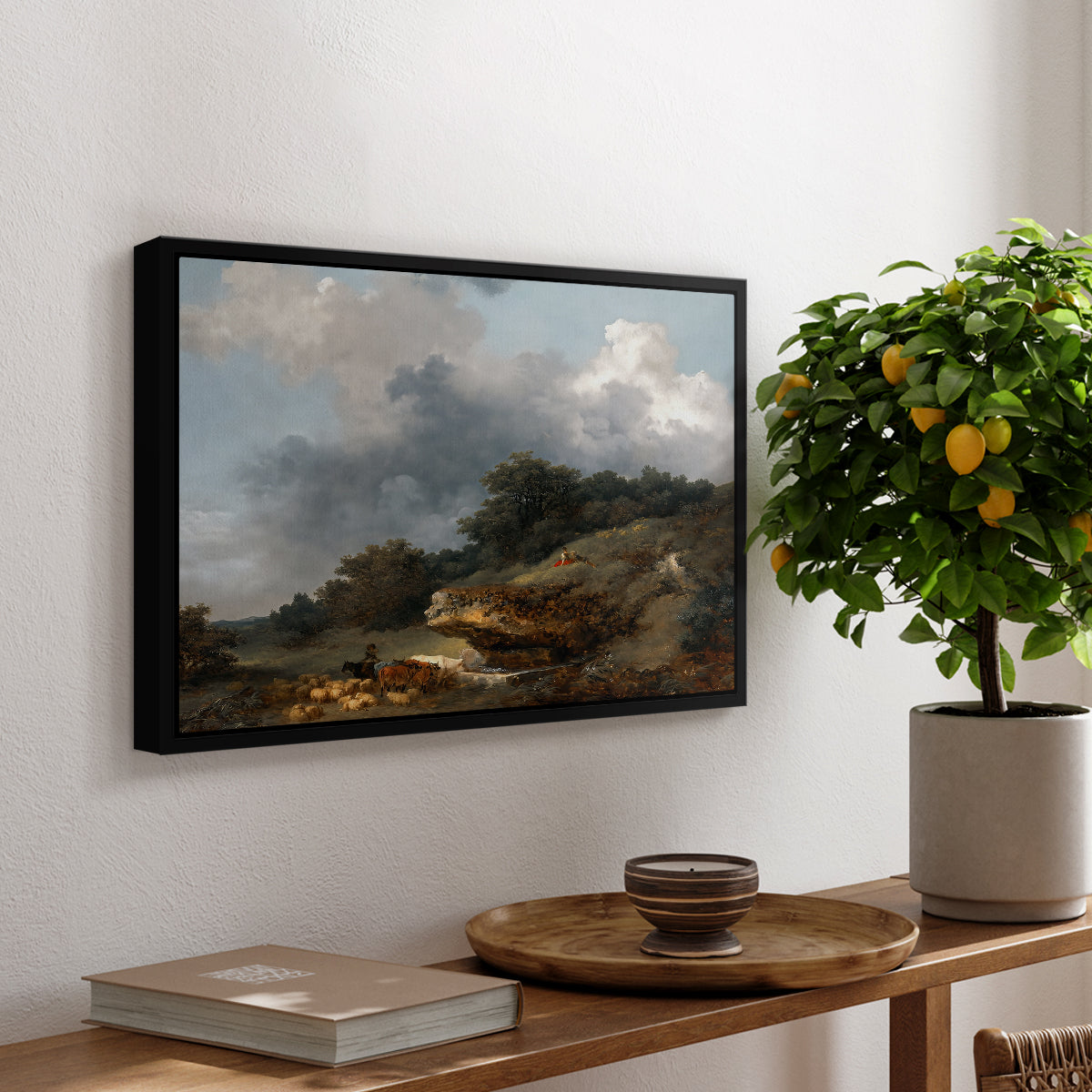 The Watering Place, c. 1765 - Floater Framed Canvas Print