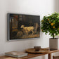 Sheep in a Stable, 1810 - Floater Framed Canvas Print