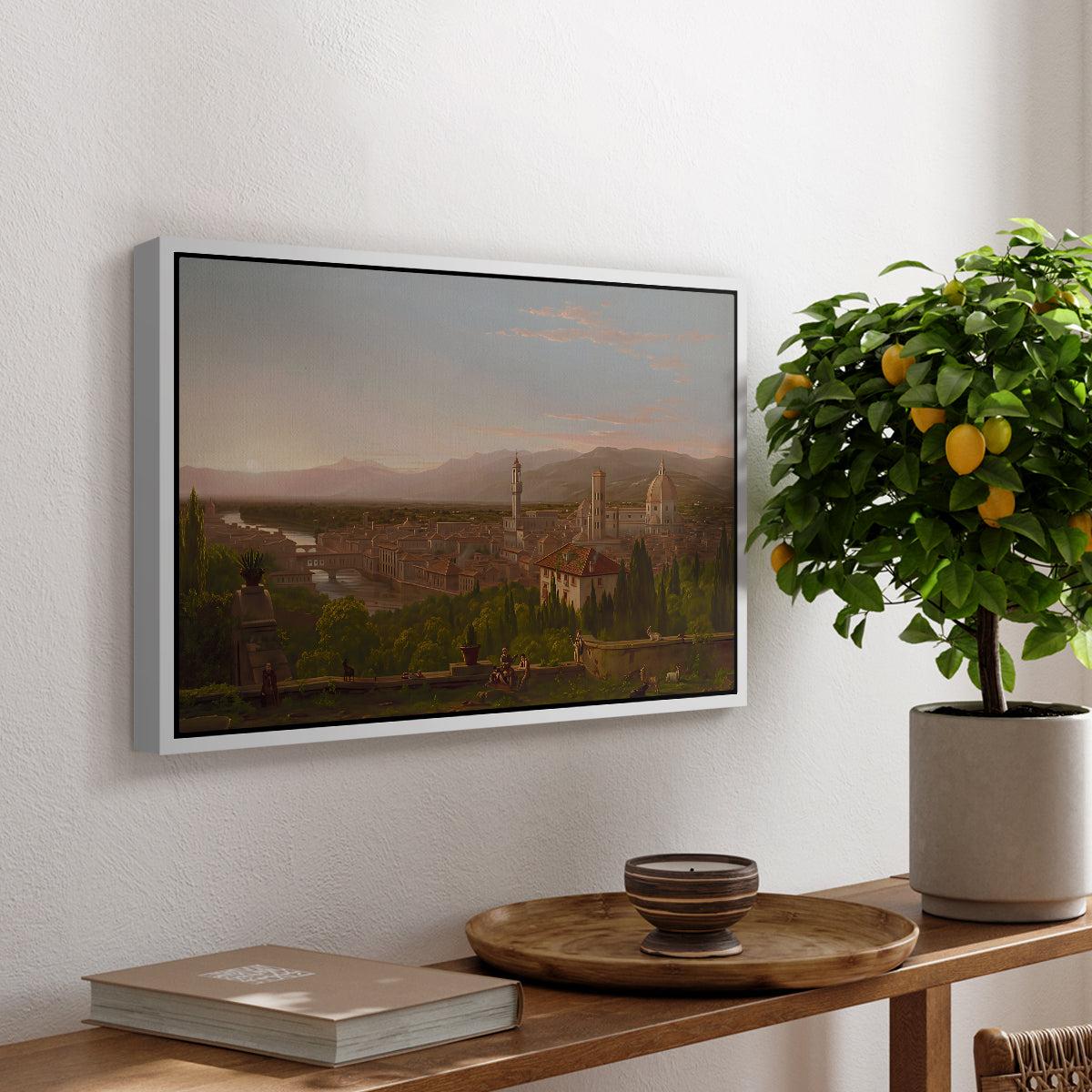 View of Florence from San Miniato, 1837 - Floater Framed Canvas Print