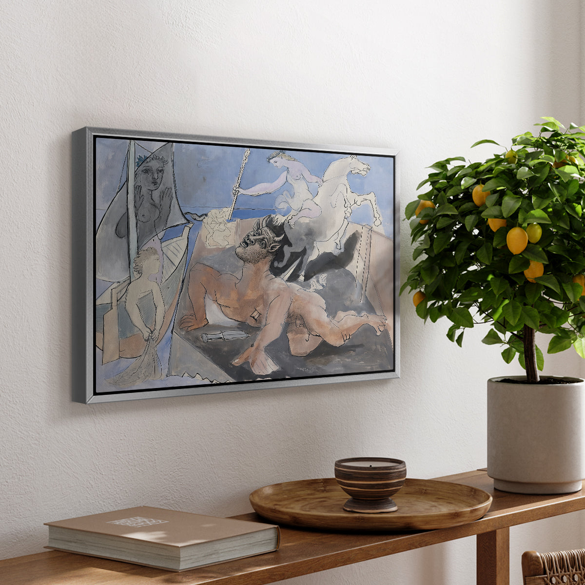 Composition with Minotaur, 1936 - Floater Framed Canvas Print