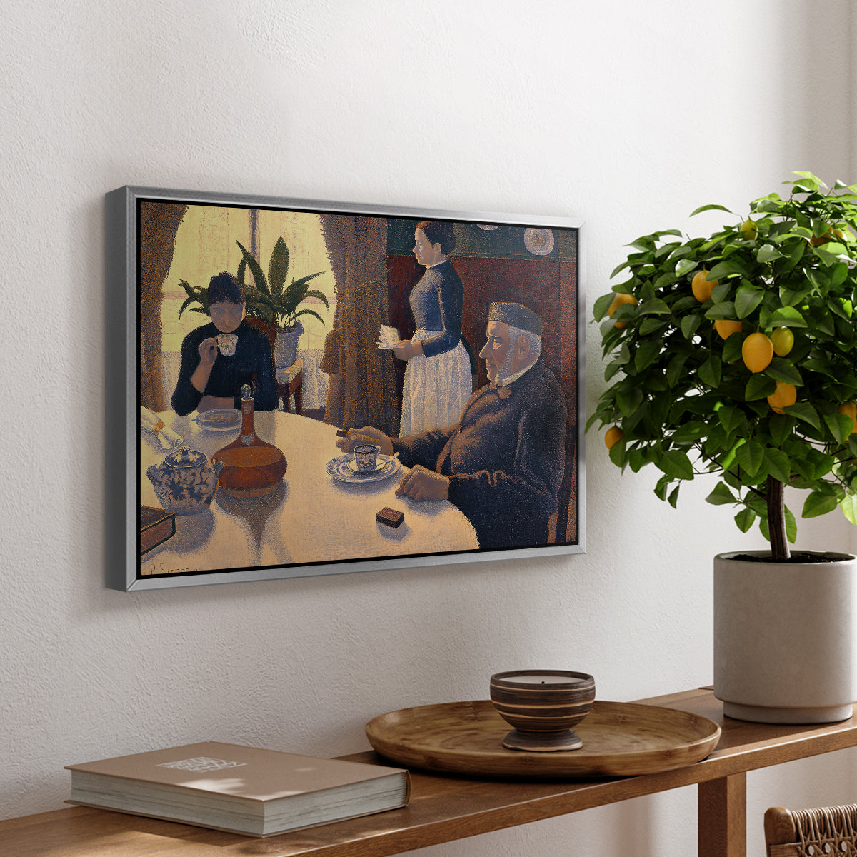 The Dining Room (Breakfast), 1886-1887 - Floater Framed Canvas Print