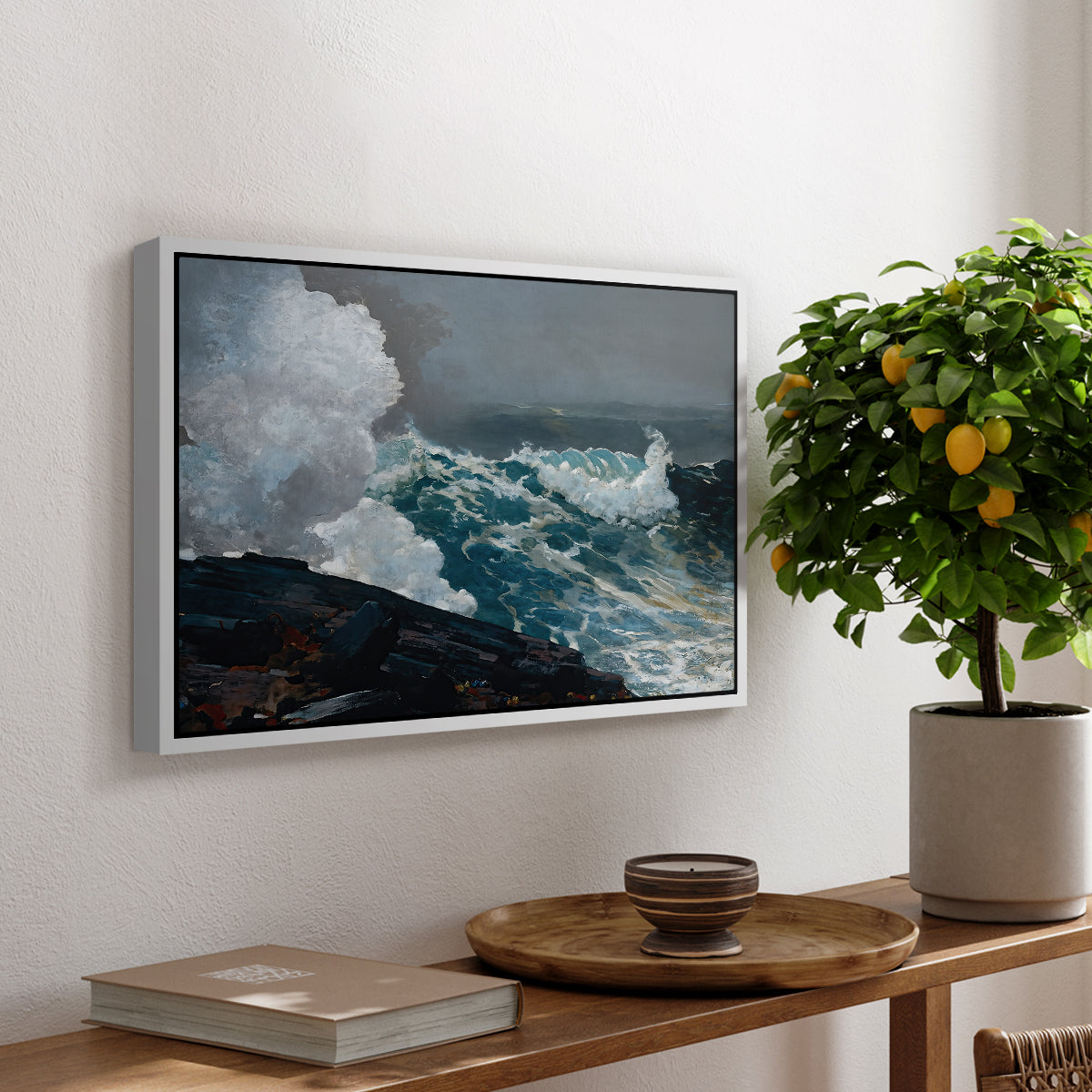 Northeaster, 1895 - Floater Framed Canvas Print