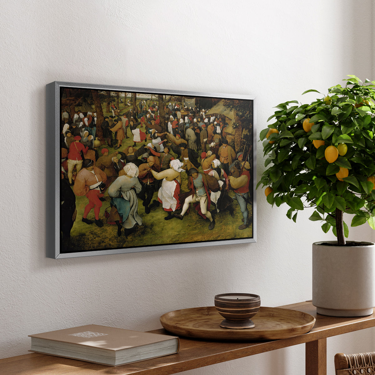 The Wedding Dance, c. 1566 - Floater Framed Canvas Print