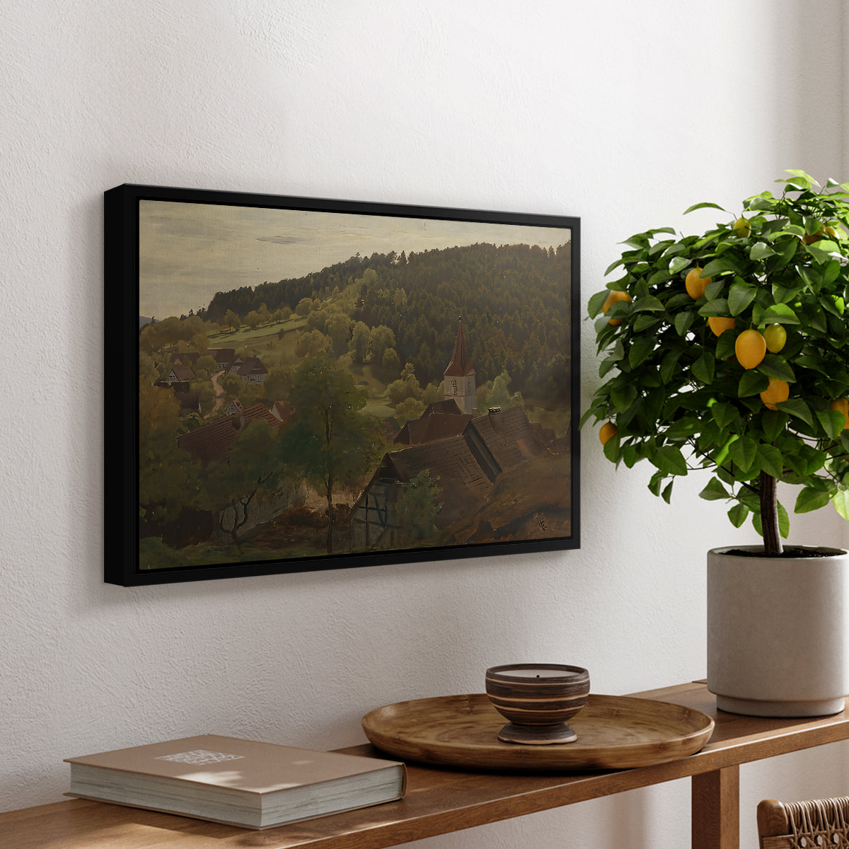 Landscape from Ebersteinburg in Baden, 1876 - Floater Framed Canvas Print