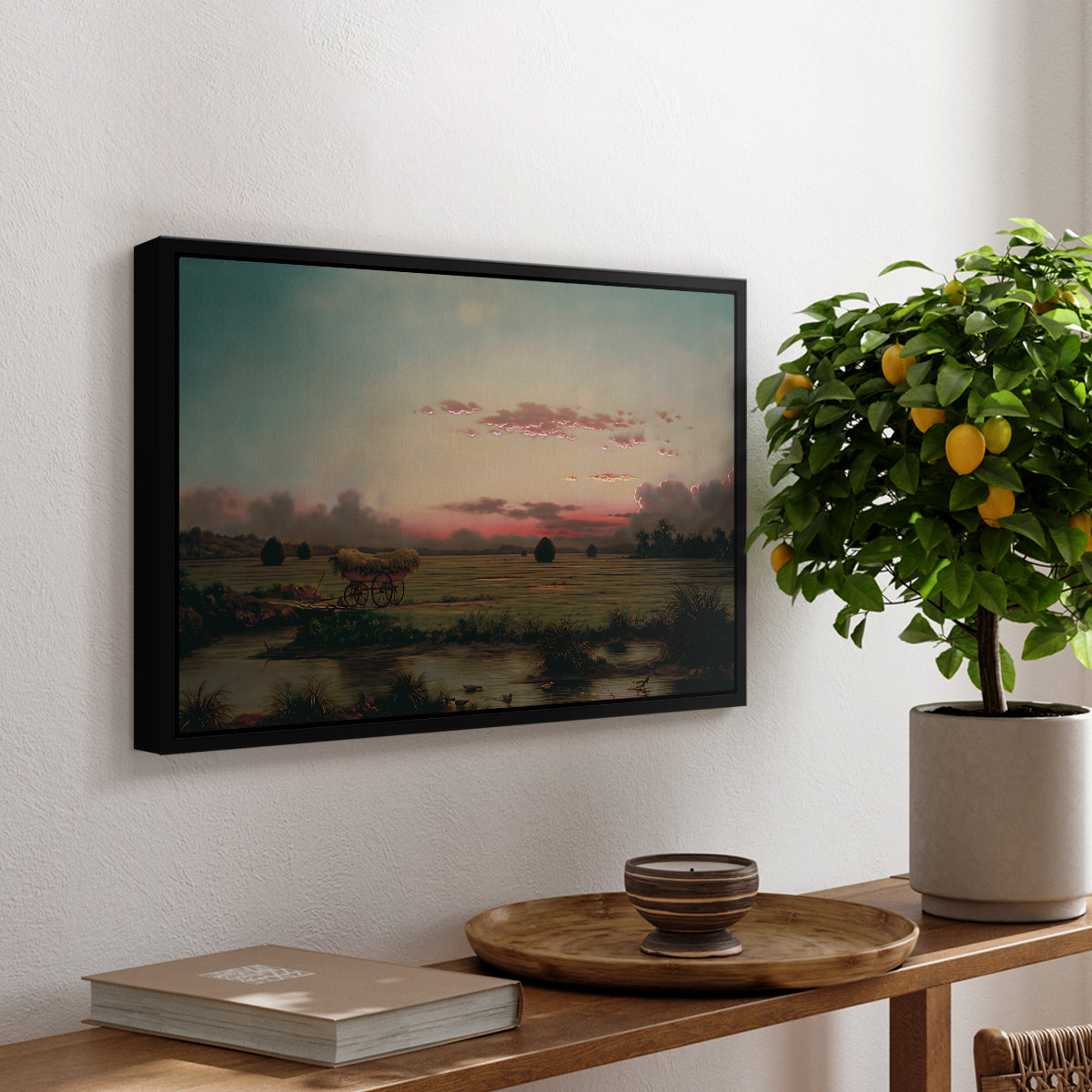 The Marshes at Rhode Island, 1866 - Floater Framed Canvas Print