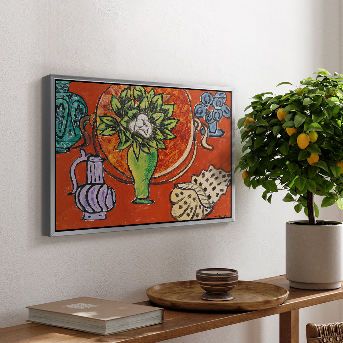 Still Life with a Magnolia (Nature morte au magnolia), 1941 - Floater Framed Canvas Print