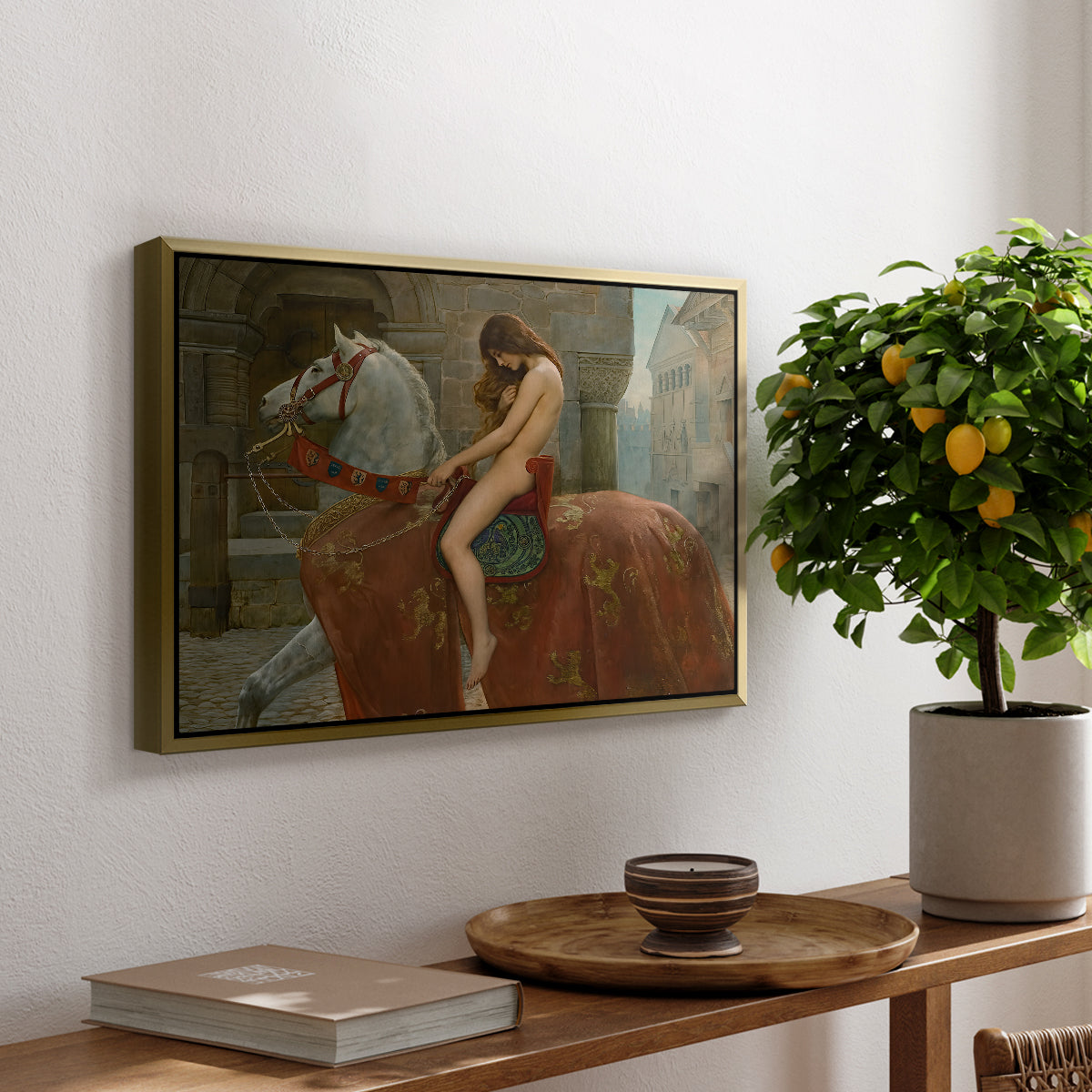 Lady Godiva, 1898 - Floater Framed Canvas Print