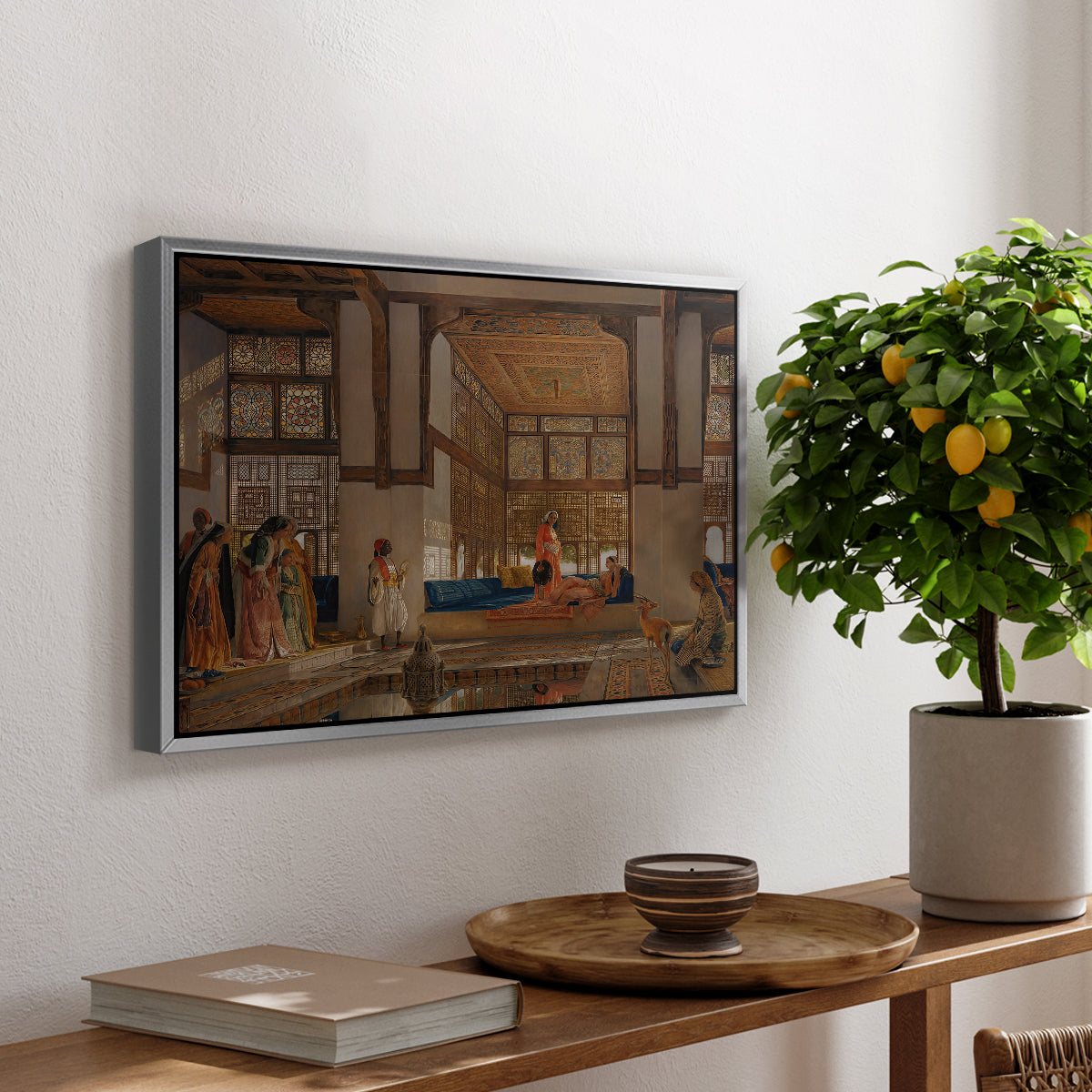A Lady Receiving Visitors (The Reception), 1873 - Floater Framed Canvas Print