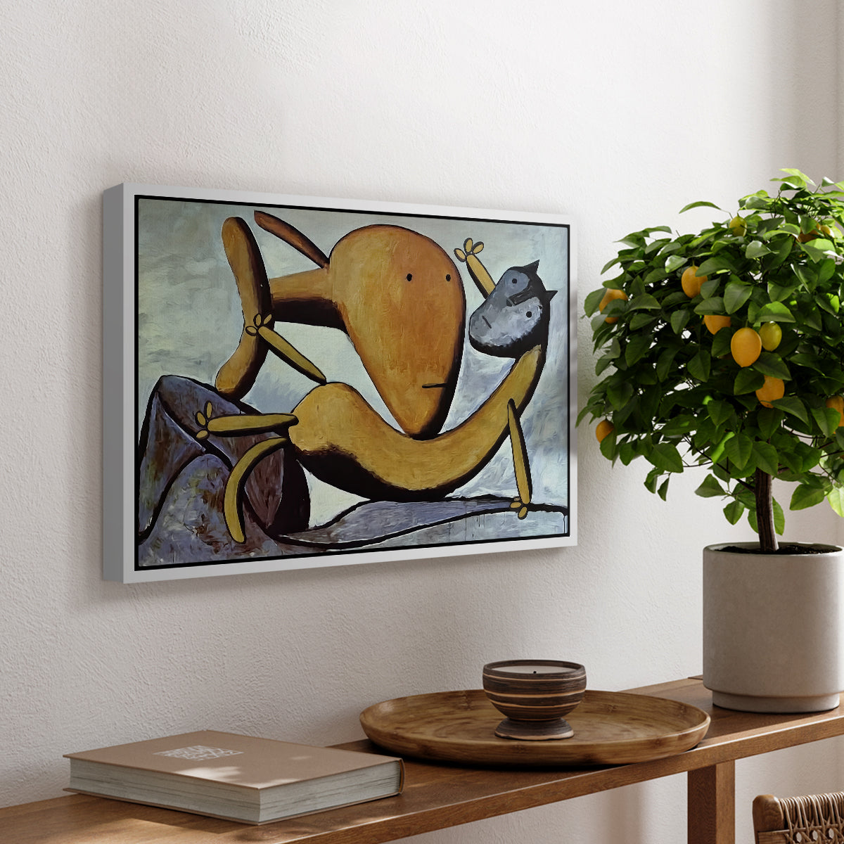 Cat and Big Fish, c. 1931 - Floater Framed Canvas Print