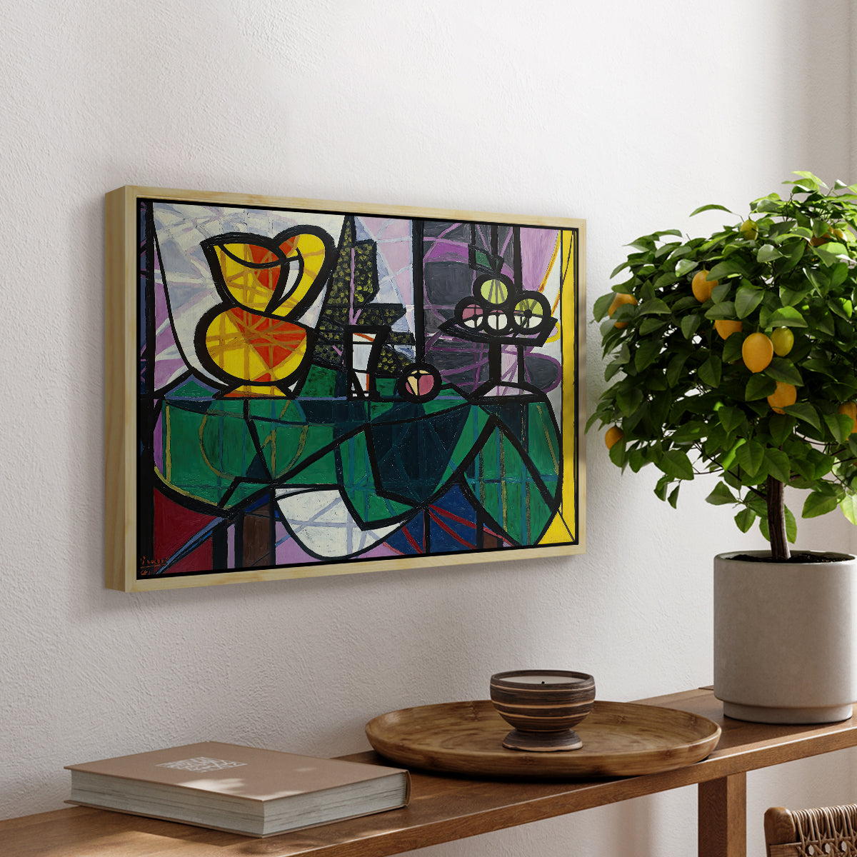 Pitcher and Bowl of Fruit, 1931 - Floater Framed Canvas Print