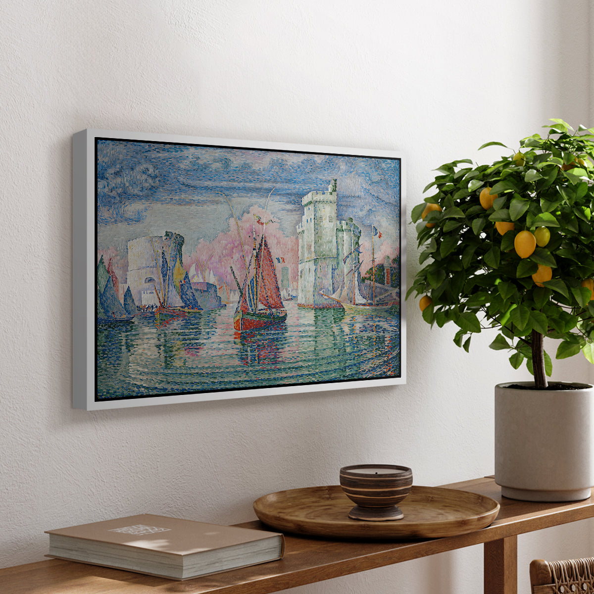 Entrance to the Port of La Rochelle, 1921 - Floater Framed Canvas Print