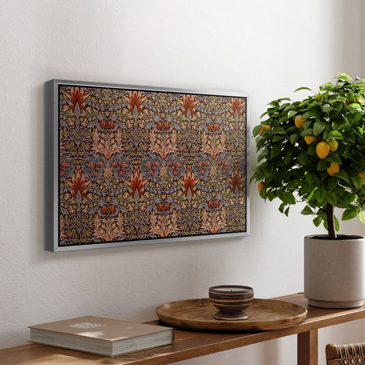 Snakeshead - Red/Cumin, c. 1876 - Floater Framed Canvas Print