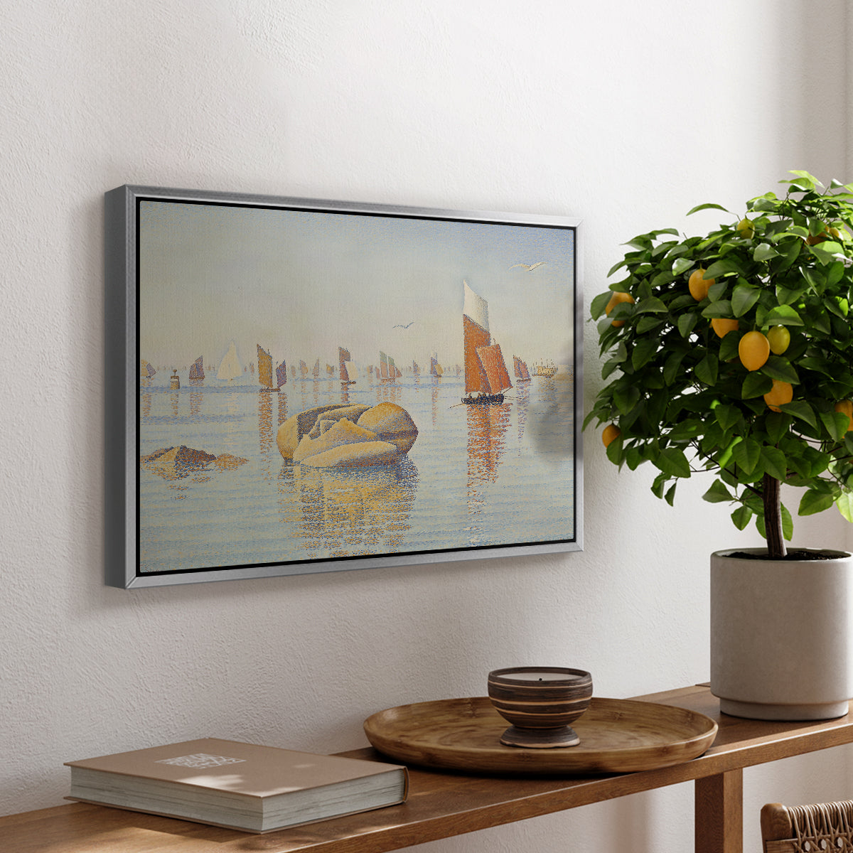 Concarneau, Quiet Morning, Opus 219, 1891 - Floater Framed Canvas Print
