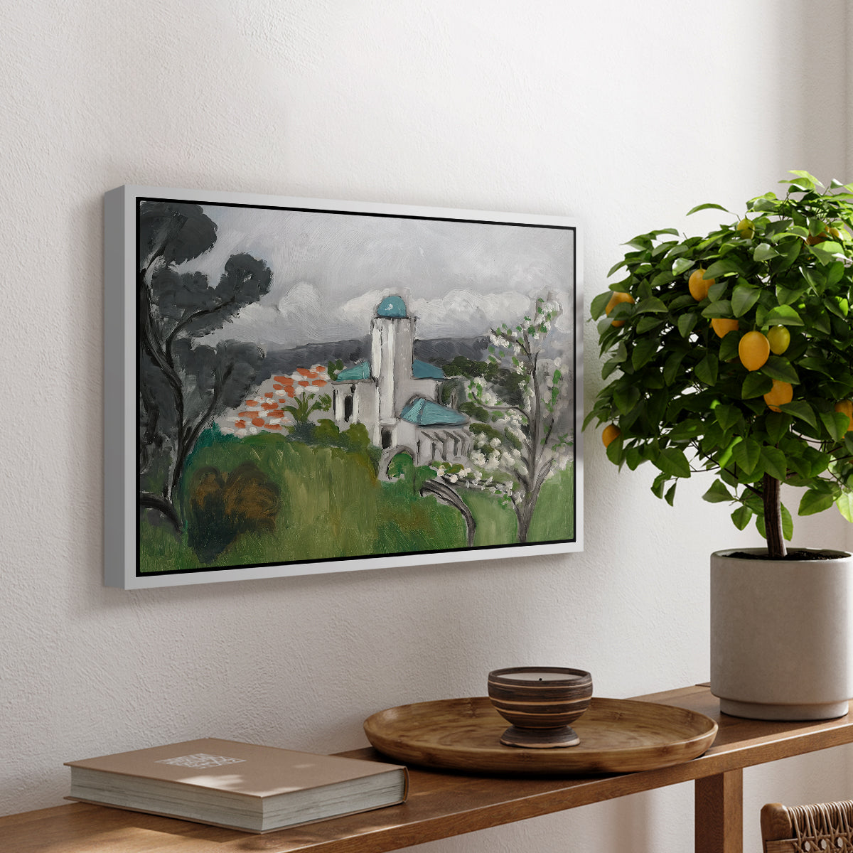 The Blue Villa (La Villa Bleue), c. 1918 - Floater Framed Canvas Print