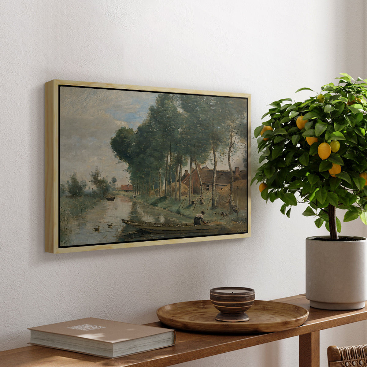 Landscape at Arleux-du-Nord, c. 1871-1874 - Floater Framed Canvas Print