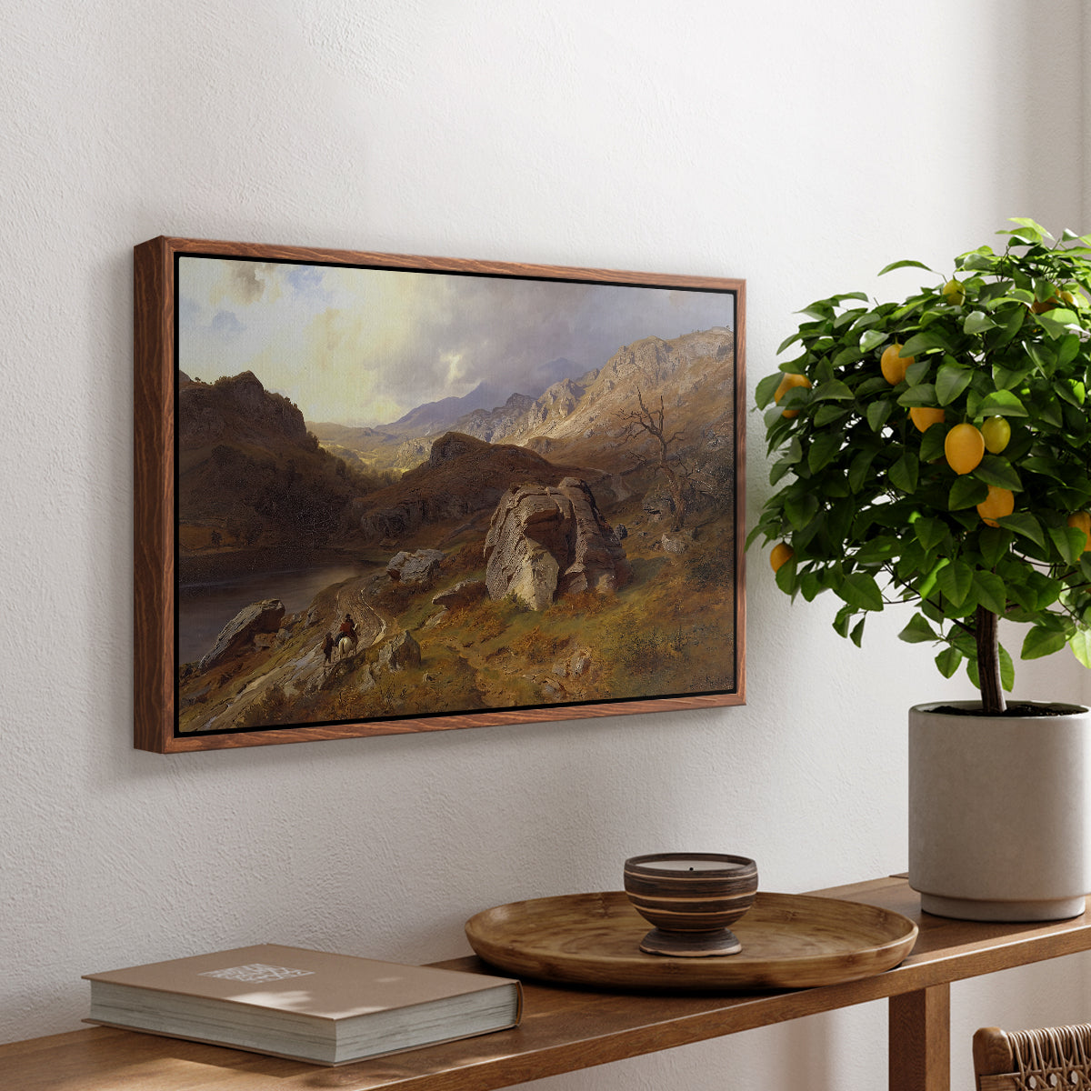 Lledr Valley in Wales, 1864 - Floater Framed Canvas Print