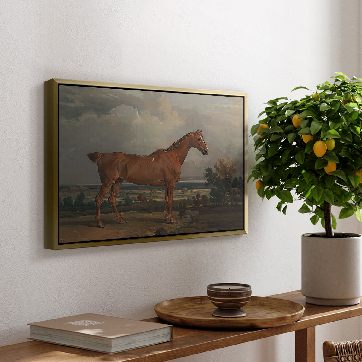Hunter in a Landscape, 1810 - Floater Framed Canvas Print