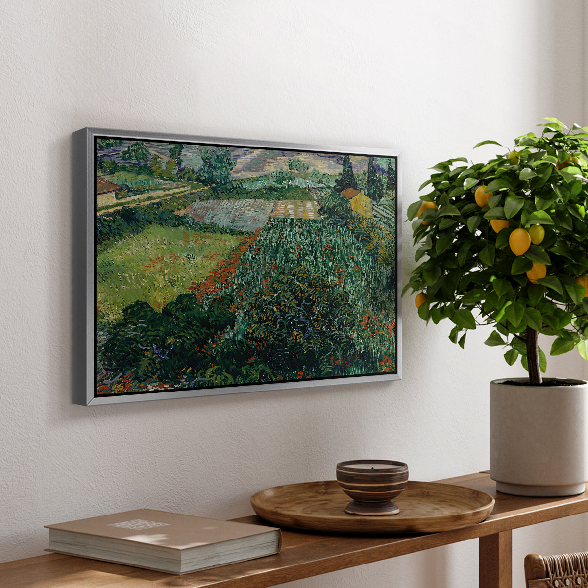 Field with Poppies, Saint-Rémy, 1889 - Floater Framed Canvas Print