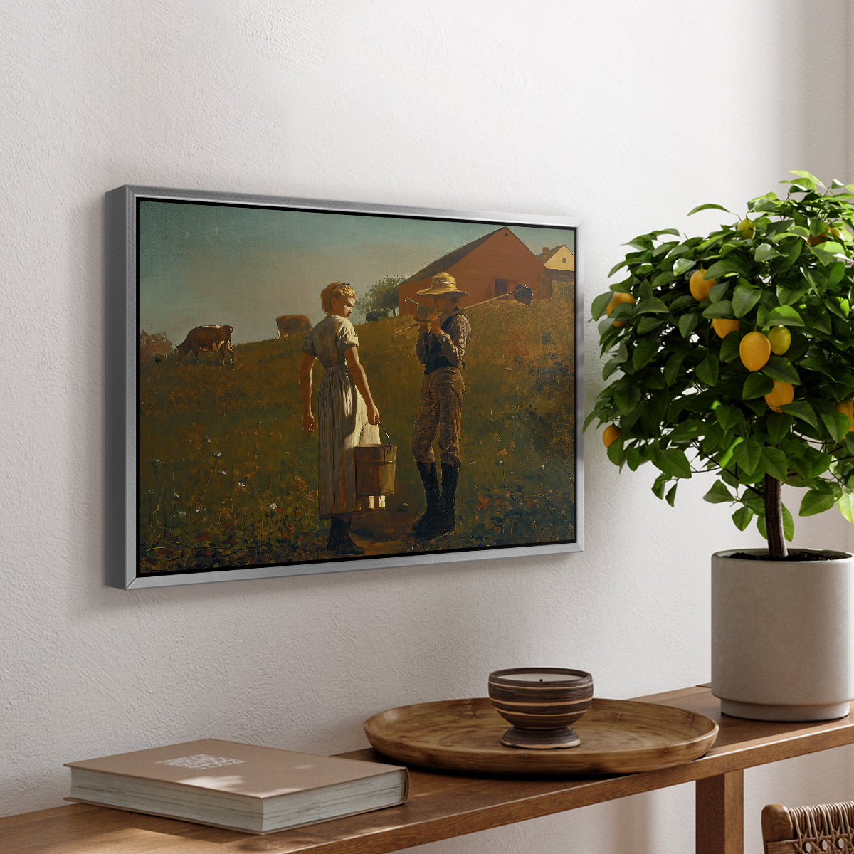 A Temperance Meeting, 1874 - Floater Framed Canvas Print