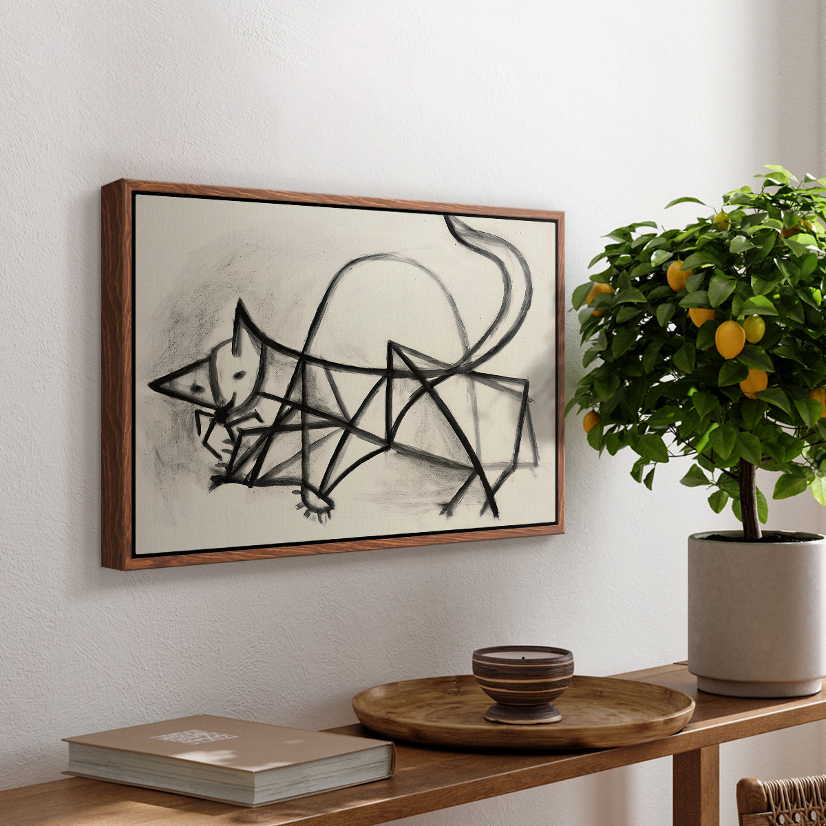Study of a Cat (Étude de chat), 1946 - Floater Framed Canvas Print