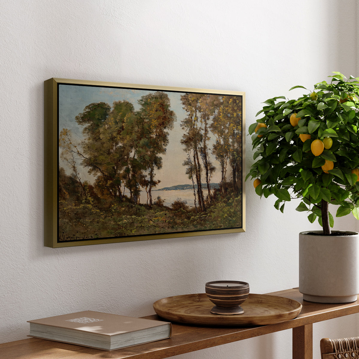 The Banks of the Allier, 1894 - Floater Framed Canvas Print
